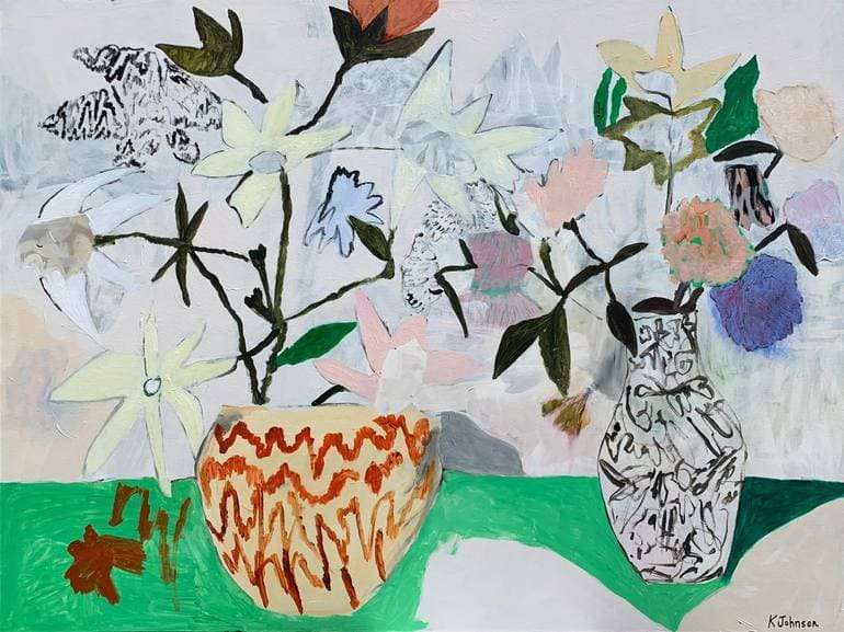 flower fresco painting